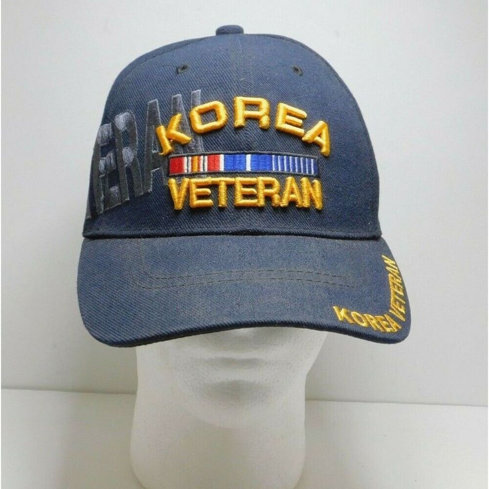 Korea Vet Veteran‎ Adjustable Hat Cap Military Navy Blue